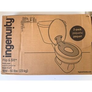 Ingenuity Flip & Sit Potty Seat Toddler 2-Pack White 18M-50lbs NWT